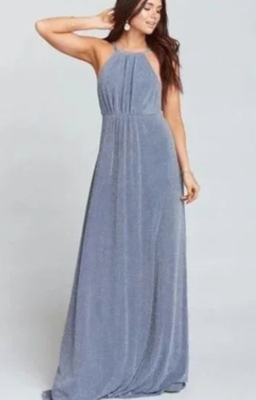 Show Me Your Mumu Maxi Amanda Dress Silver Metallic Size XS NEW